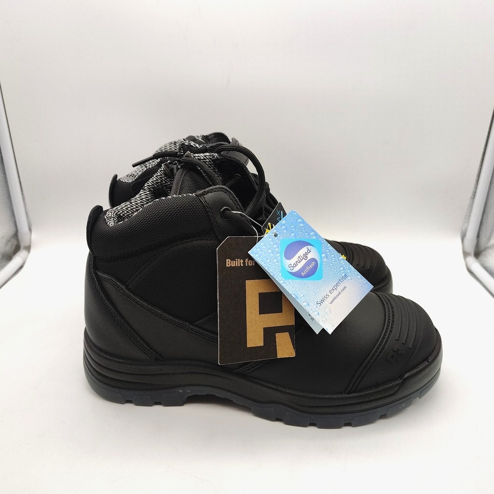 Rockrooster Crisson Mens 6 Inch Steel Toe Side Zip Work Boots Size 11 Wide Black